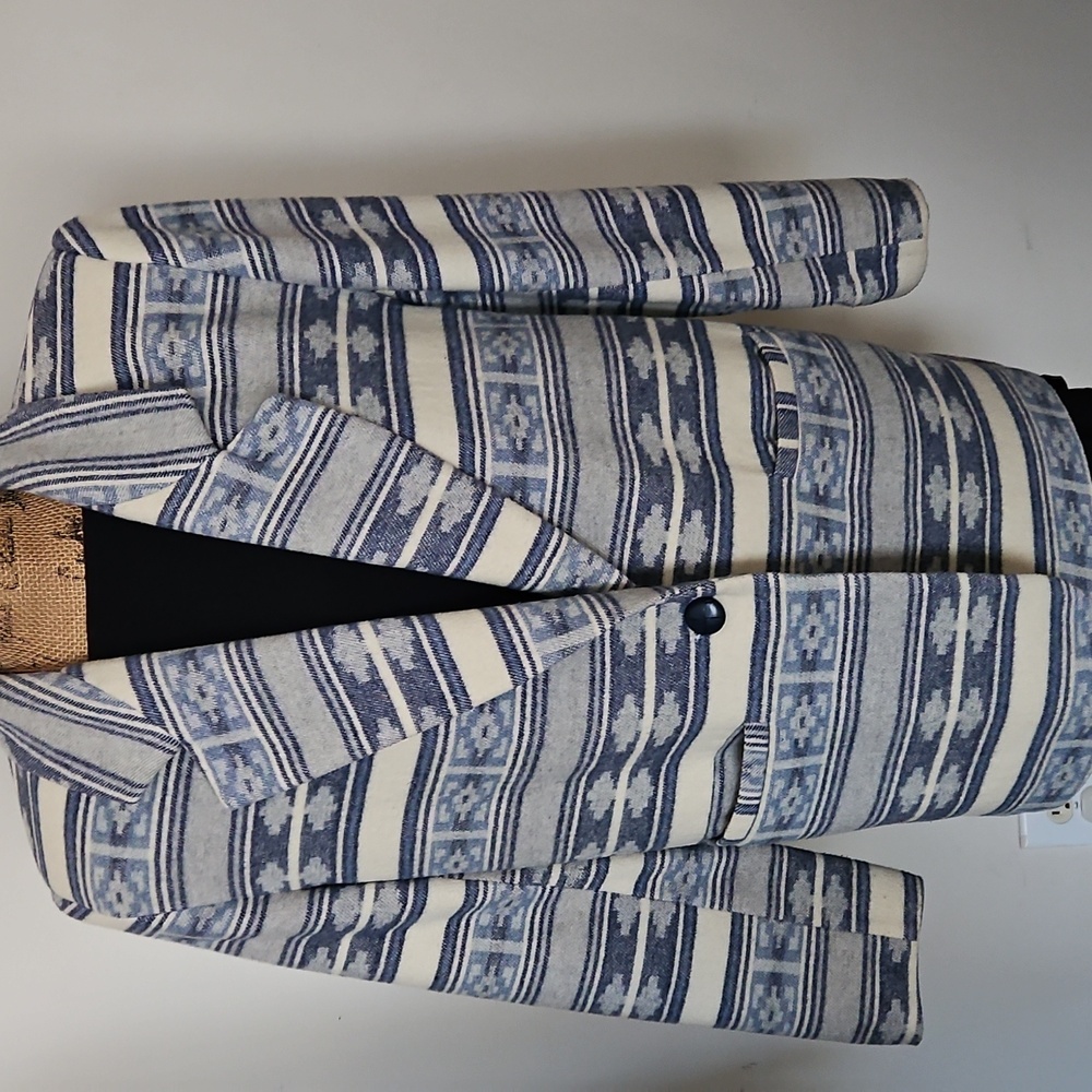 Braetan Aztec Wool Blend Jacket Coat, Size M.